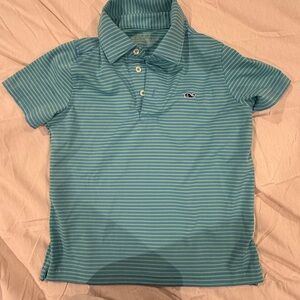 Vineyard Vines Aqua Striped Kids Polo